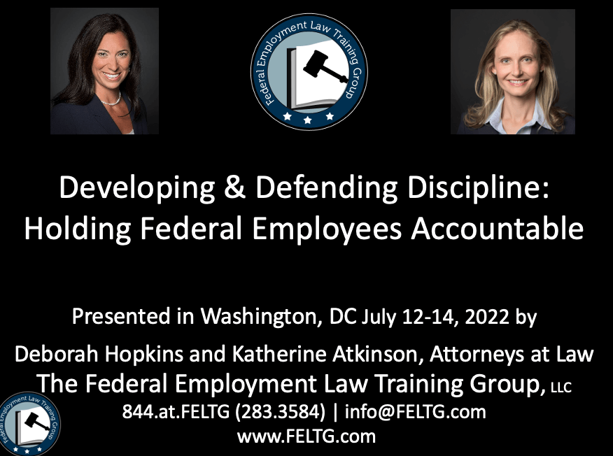 Developing and Defending Discipline: Holding Federal Employees Accountable - Washington, DC @ International Student House | Washington | District of Columbia | United States